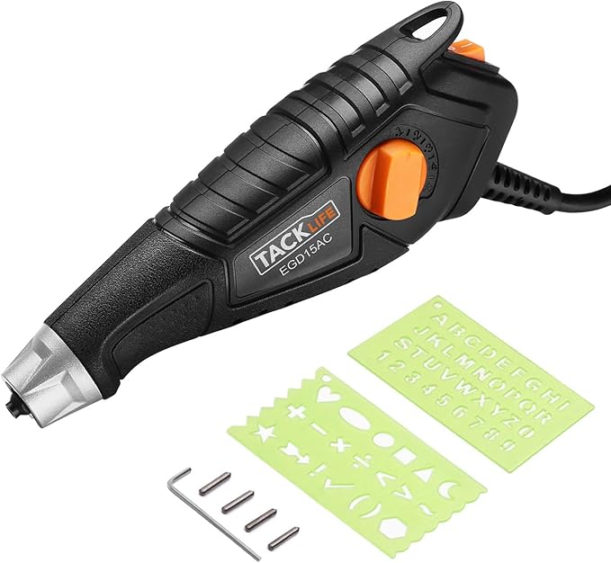 Outil Du Graveur Sur Bois 5 Lettres Graveur, Tacklife EGD15AC /Outil Multifonction Gravure du bois 15W