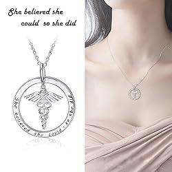 WINNICACA Nurse Gifts Sterling Silver Caduceus
