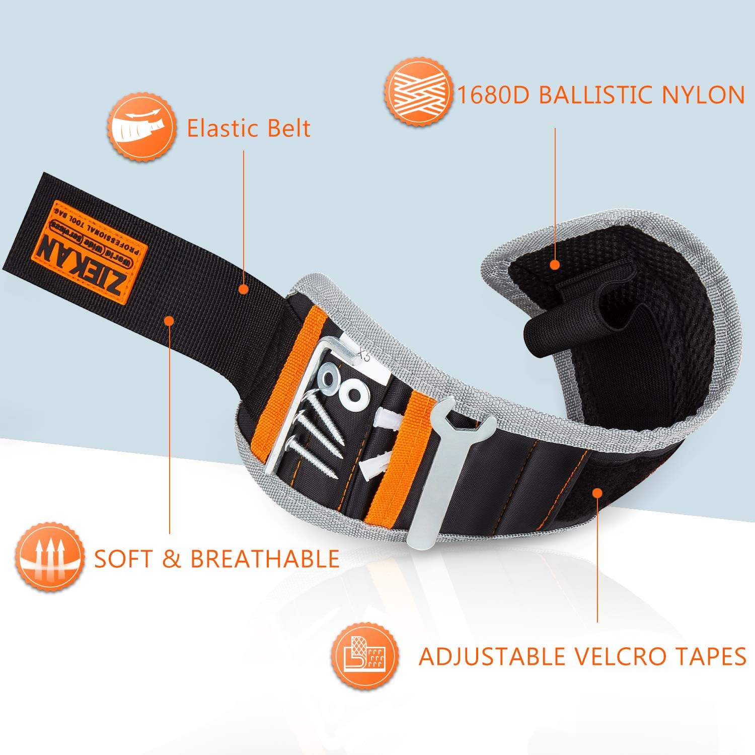 Koxly Magnetic Wristband Adjustable Wrist Band Organizer Tool Belts Holder for Holding Screws, Nails, Drill Bits, Unique Magnet Tools Gifts for Men, Women, Father, Dad, Husband, Boyfriend, Handyman - - 