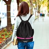 RYACO Drawstring Backpack Sports Gym Bag Large Water Resistant with Pockets view 7