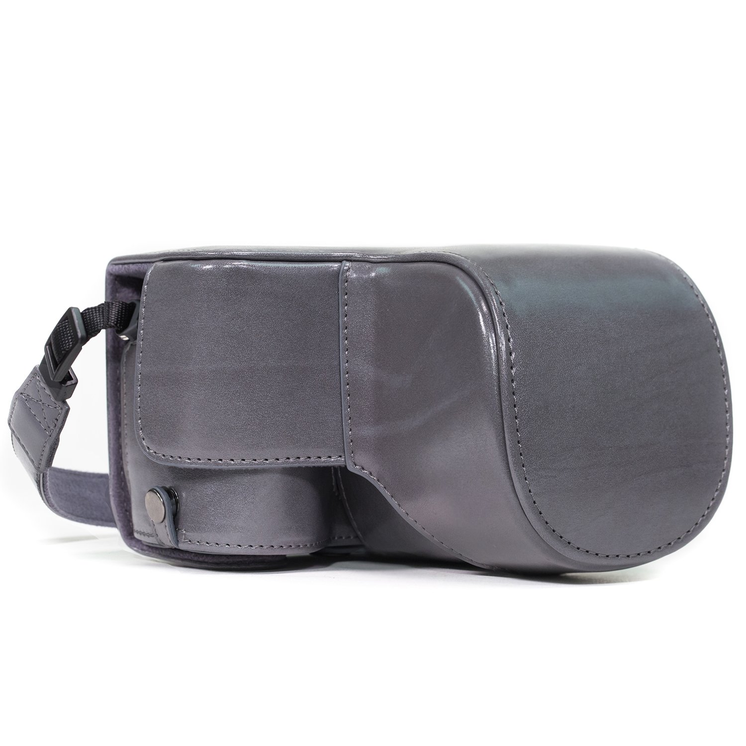 MegaGear MG1118 Ever Ready Leather Case and Strap with Battery Access for Sony Alpha A6500 Camera - Grey