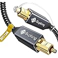 Digital Audio Cable, 6ft/1.8M Optical Cable [24K Gold-Plated, Nylon Braided] for Soundbar TV [S/PDIF] LG/Samsung/Sony/Bose/Vizio, Xbox, PS4, Sonos Arc