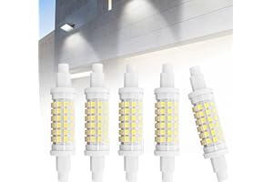 5 Pack R7S LED Bulb 78mm Dimmable 6000K 5W Daylight White, Double Ended J Type ＆ 500LM, 50W Halogen Equivalent AC 110V