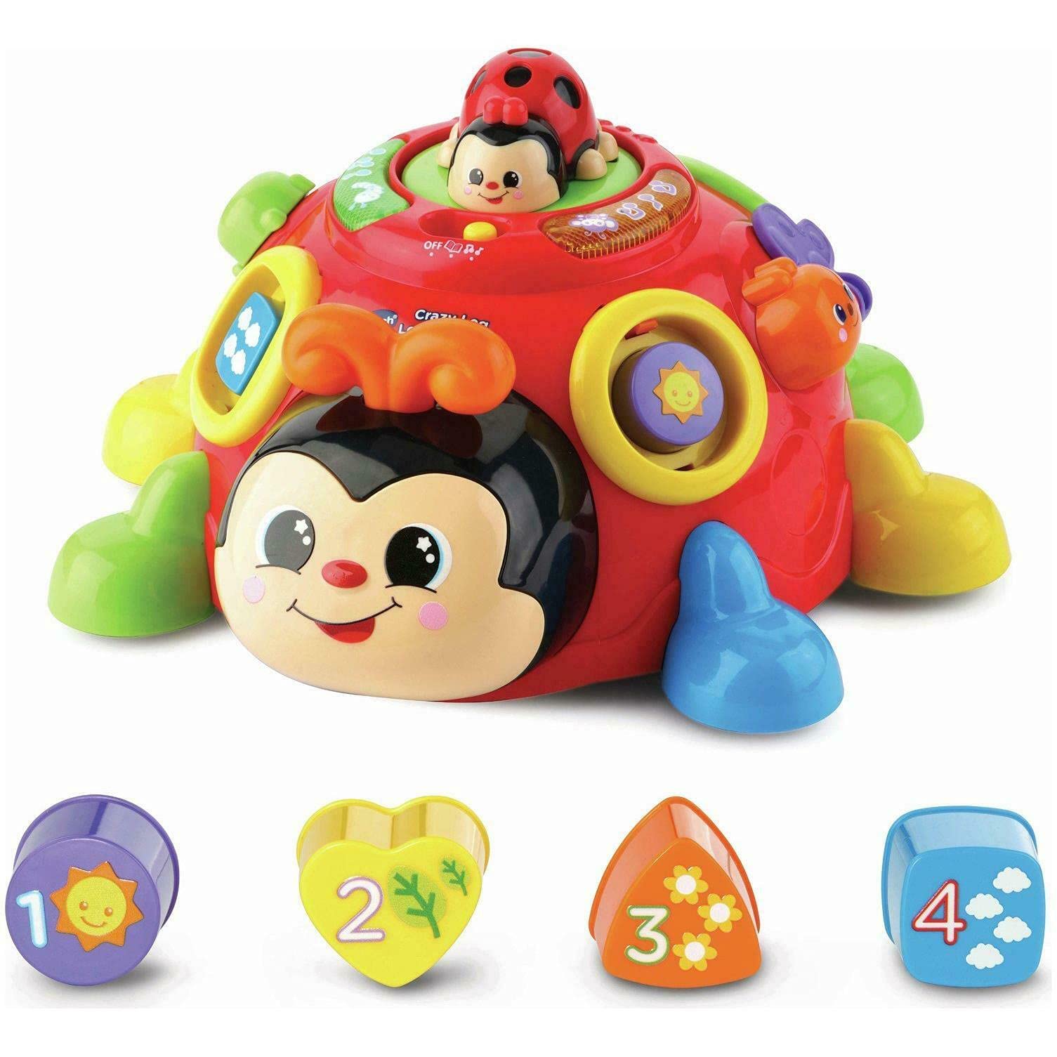 VTech Crazy Legs Learning Bug, Educational Toys with Learning Games, Shape Sorter Toy with Music, Baby Interactive Toy Suitable for Boys and Girls 12 Months & Over