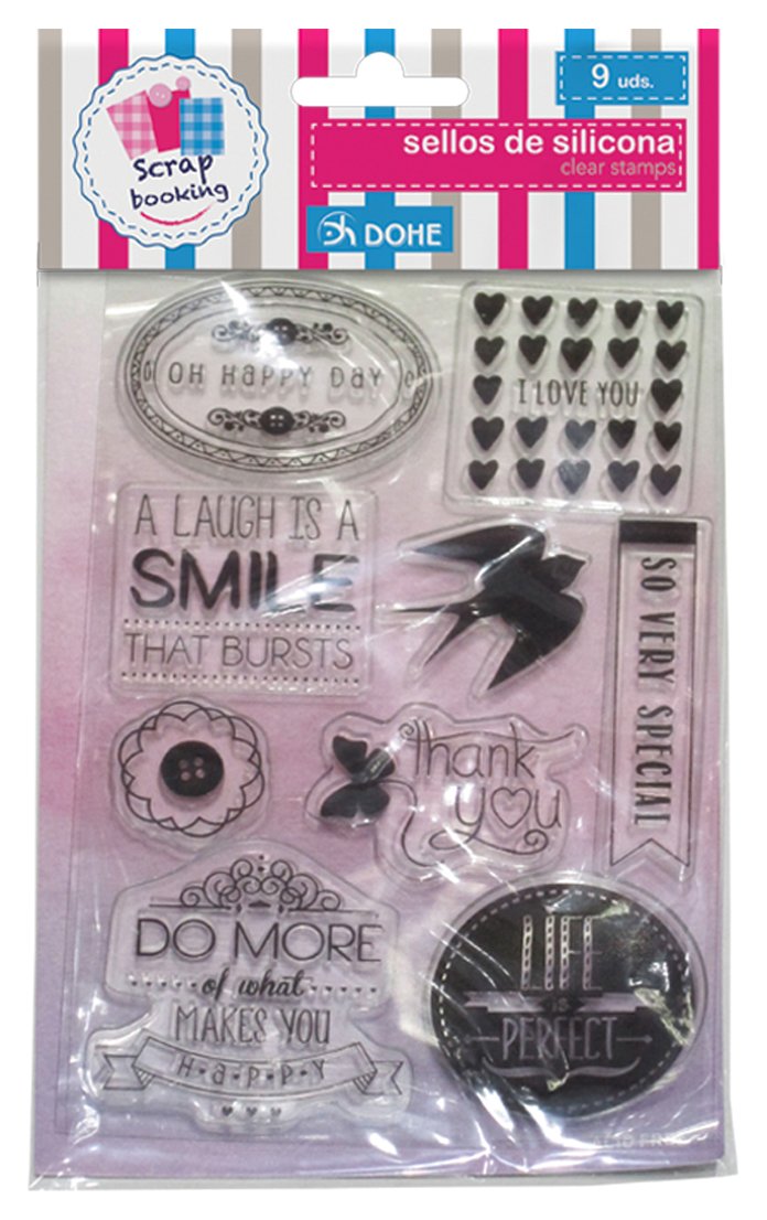 Dohe 18065 – Pack of 9 Silicone Stamps, Design Too Cute