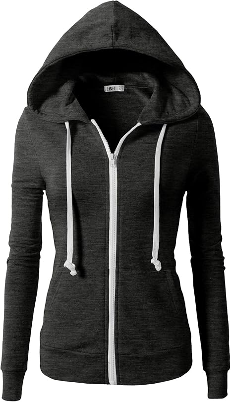 women's fitted zip up hoodie