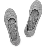 Frank Mully Women’s Ballet Flat Shoes Knit Dress Shoes Round Toe Slip On Ballerina Flats for Woman Low Wedge Comfort Soft