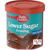 Betty Crocker Lower Sugar Frosting, Milk Chocolate, 15.75 oz | 25% Less Sugar Than Rich &amp; Creamy Milk Chocolate Frosting, No Artificial Sweeteners, Tops Cakes &amp; Cupcakes