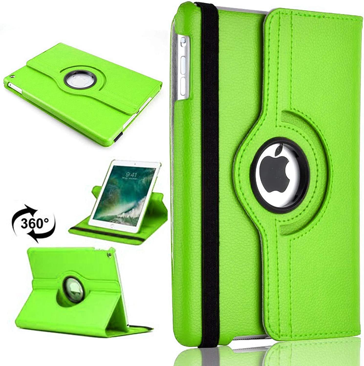 For Apple iPad Air 2/2nd Generation 2014 A1566 A1567 360 Degree Swivel Stand Smart Protective Cover(Green)