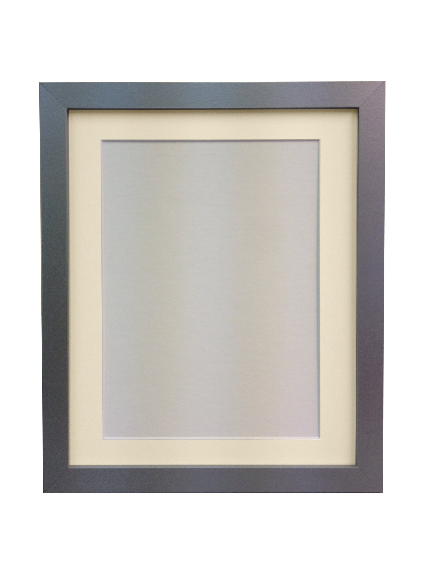 FRAMES BY POST 25 mm Wide H7 Picture Photo Frame Silver with Ivory Mount 10 x 8 Picture Size 8 x 6 — image 1
