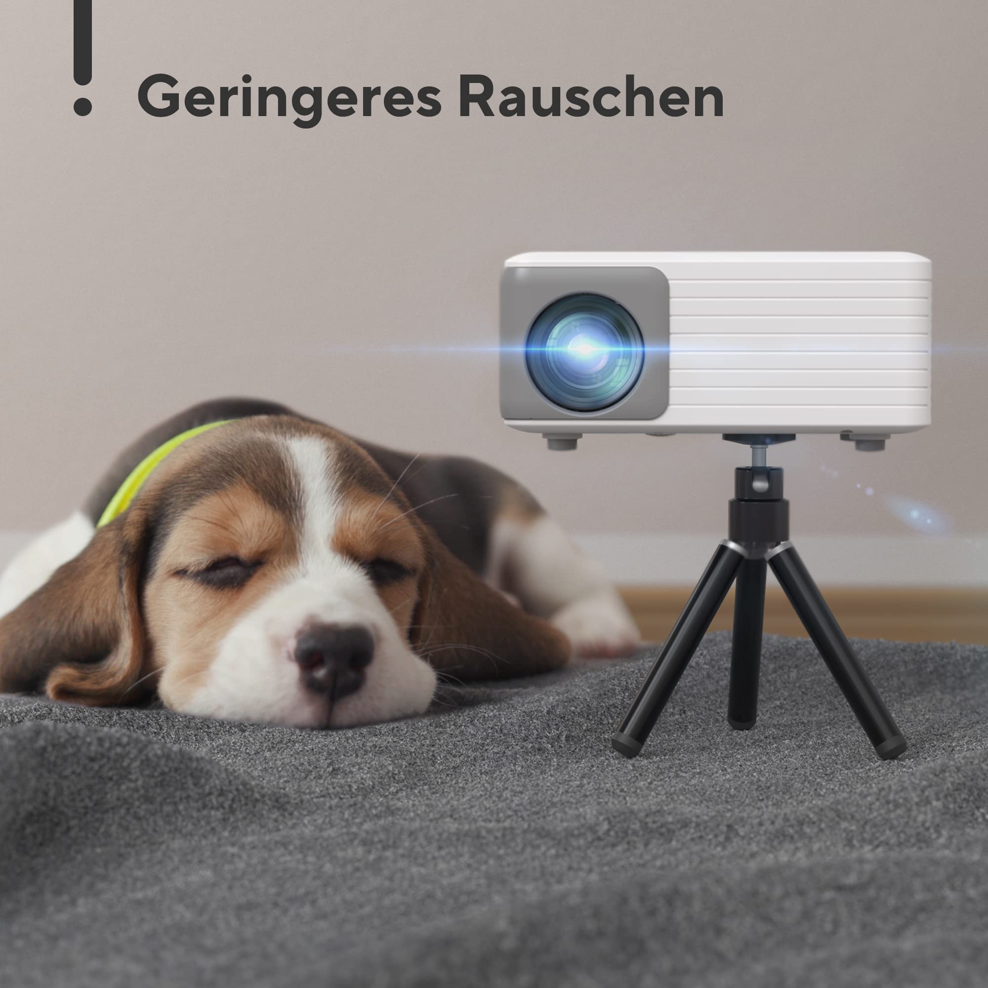 Mini Projector [Car Keystone & 2025 Upgraded] AKIYO O1 Projector Small 1080P Supports 360° Rotatable 15000L Projector for Home Cinema, 50% Zoom Outdoor Projector Compatible with Smartphone/TV Stick