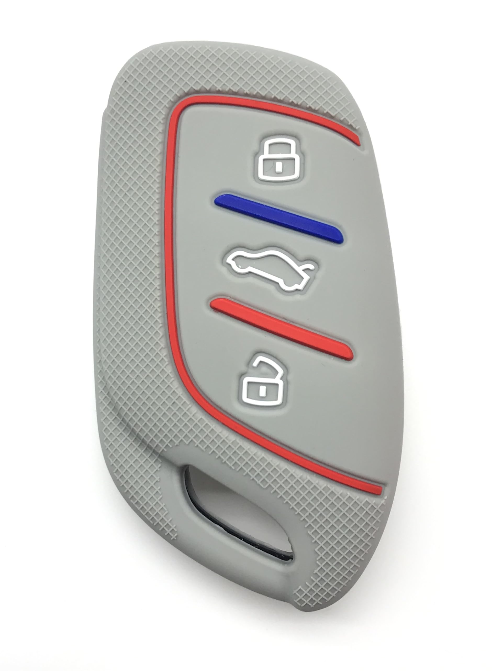 Nordecco Silicone Key Fob Cover Fits For MG EV MG6 EZS HS EHS 2019 2020 For Roewe RX5 i6 i5 RX3 RX8 ERX5, 3 Button Keyless (Grey)