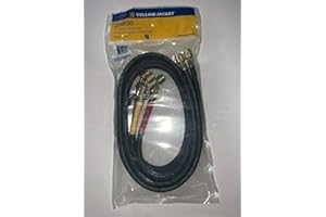 Yellow Jacket 29806 Black 3 Pack of 72" 1/4 Diameter (RYB) Compact Valve End Hose