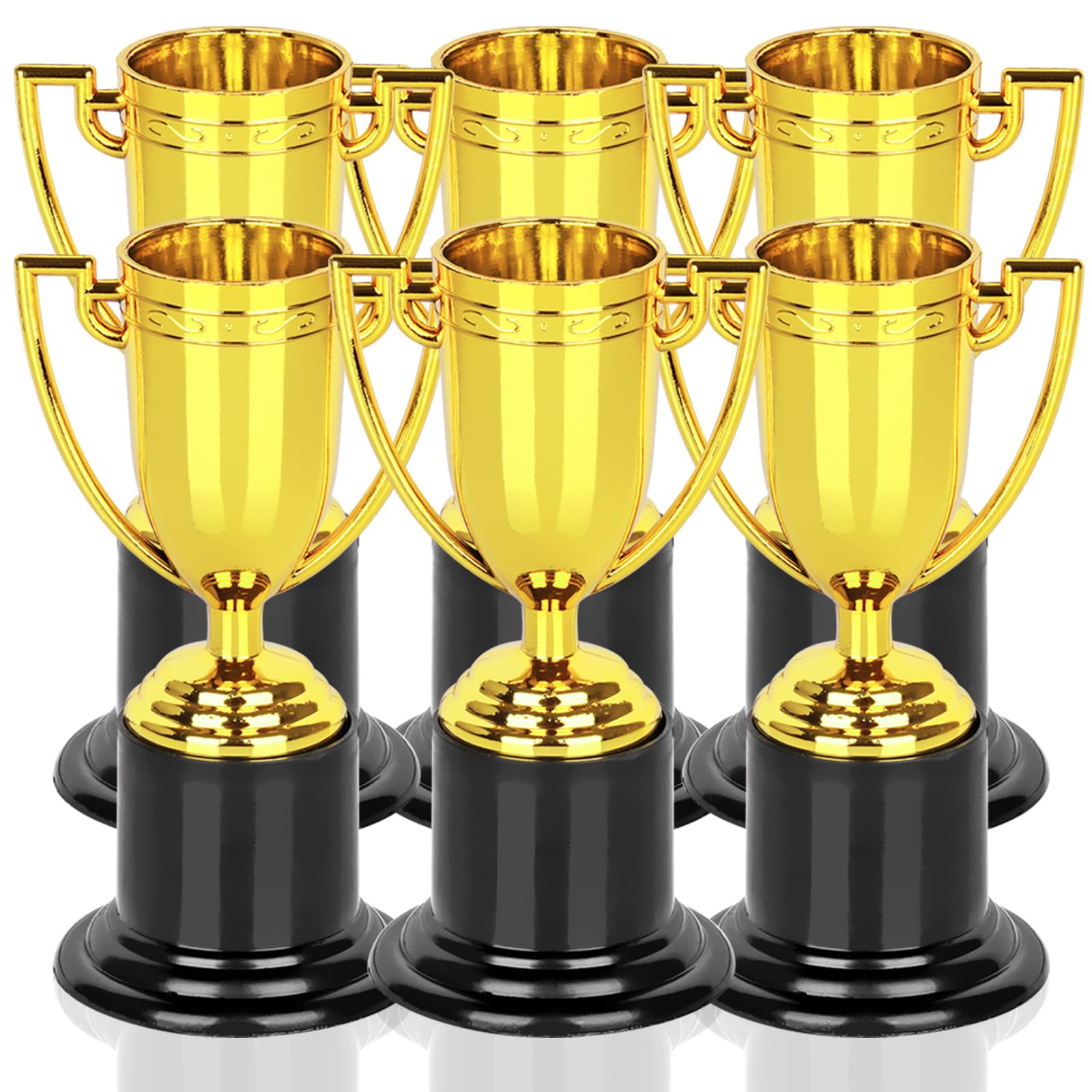 Photo 1 of 6 Inch Trophies, Gold Trophy Award, 6PCS Plastic Trophies for Kids, Large Trophy Cups, Award Trophies for Party Favors, Props, Rewards, Winning Prizes, Competitions Ceremony Parties Favor