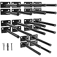 LEOPO Black 20 Pack-5 inch Floating Shelf Brackets, Hidden Brackets for Floating Wood Shelves,Fit for Kitchen,Living Room,Bedroom,Study Room