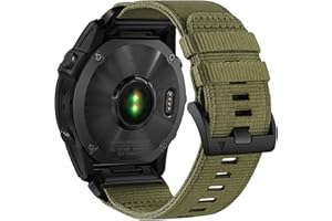 Abanen Upgraded Quick Fit 22mm Nylon Watch Bands for Garmin Fenix 7 / Fenix 6 / Fenix 5 / EPIX Pro 47mm, Adjustable Woven Webbing Sports Strap with Stainless Steel Clasp for Forerunner 955, MARQ