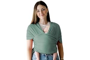 snuggle me Baby Wrap | Hands-Free Baby Wraps Carrier, Easy-Tie Baby Sling Carrier, Baby Carrier Wrap with Organic Cotton, Baby Wearing Wrap for Newborns from 0 to 18 Months (7-35 lbs) - Moss