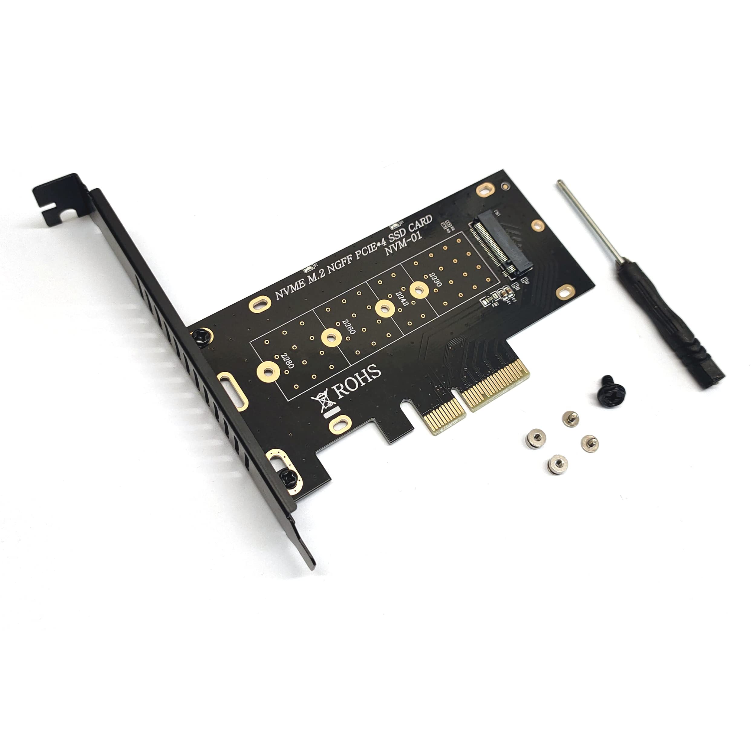 Combrite M.2 NVME SSD to PCI-E Adapter Card M.2 PCIe to PCIe 3.0 x4 Adapter - Support M-Key M.2 PCIe NVMe/AHCI SSD 2280, 2260, 2242, 2230