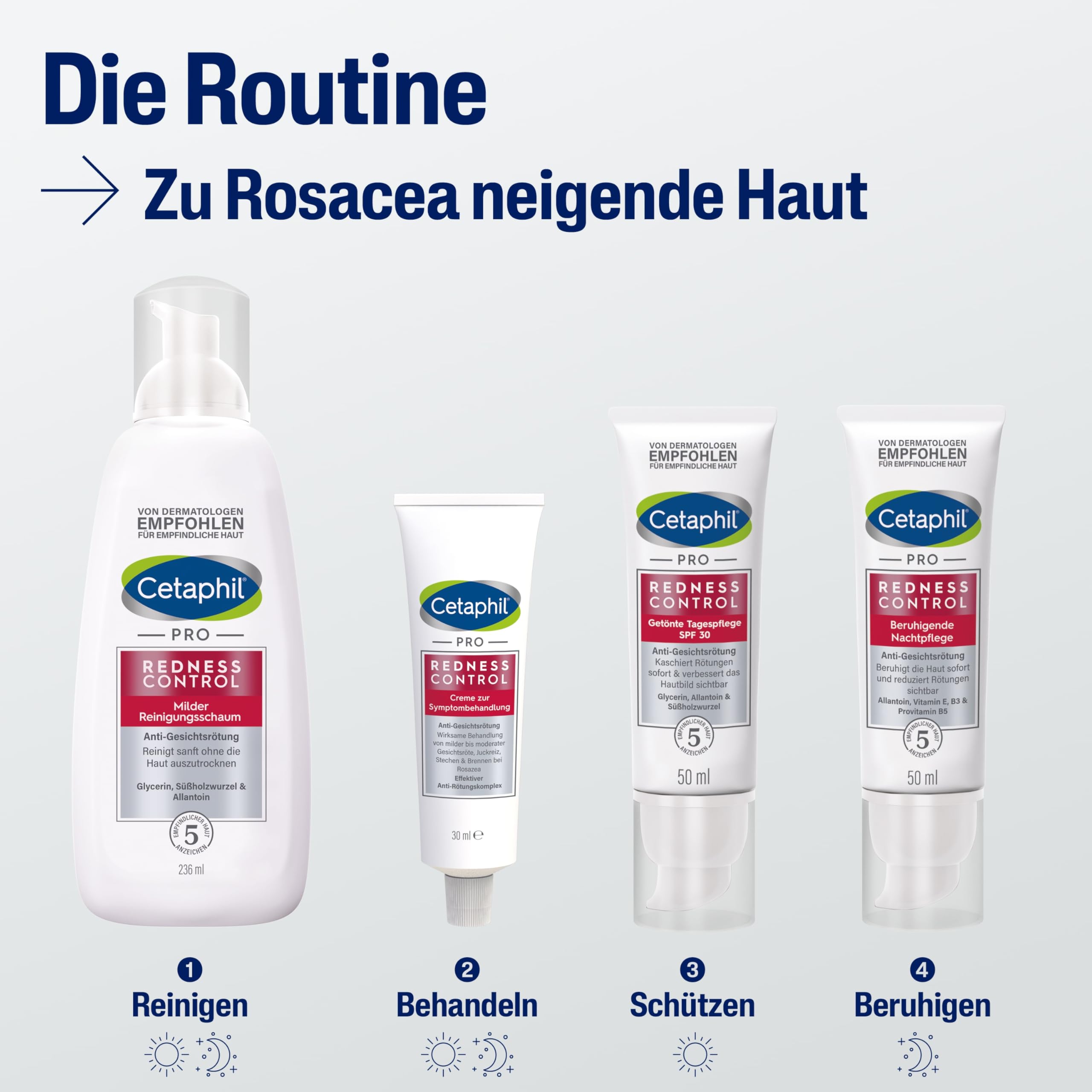 CETAPHIL PRO RednessControl Getönte Tagespflege SPF 30, 50ml, Kaschiert Hautrötungen sofort und gleicht den Hautton sichtbar aus, Spendet intensiv Feuchtigkeit, Schützt mit Lichtschutzfaktor 30 7