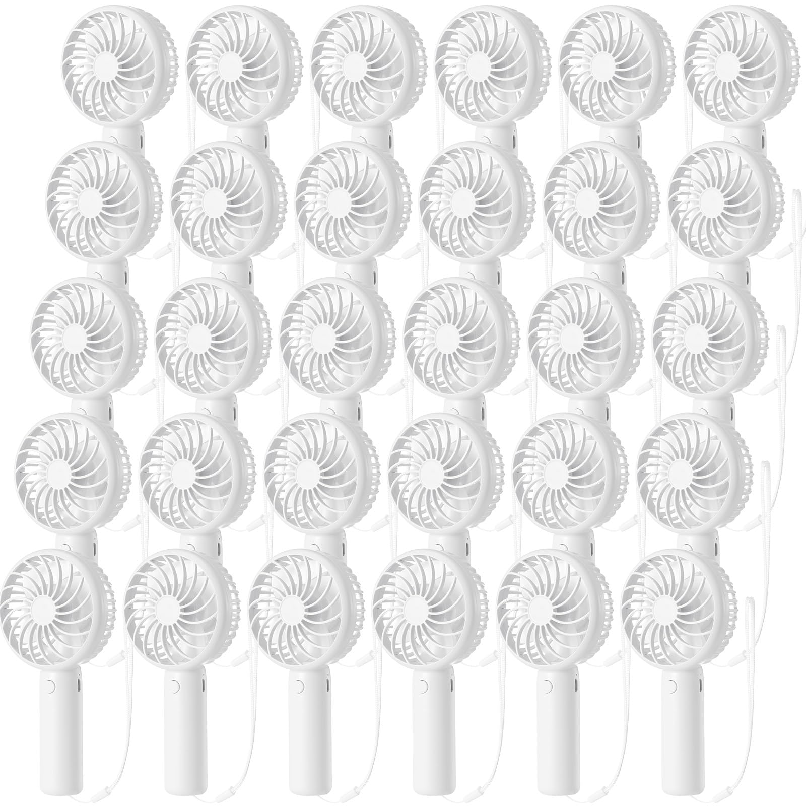 Tujoe 36 Pcs Mini Powerful Handheld Fan 3 Speed Personal Small Portable Rechargeable Fan with Base USB for Women Eyelash Makeup Office Travel Beach Indoor Outdoor (White)