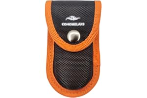 COHOMELARS Nylon Case (Extra Small Size) for 3.5''-4'' Leatherman Multitool,Small Knife Sheath Fits 3.5''-4'' Thick Folding Pocket Knife,Small Tool Pouch,EDC Belt Holder (Orange+black)