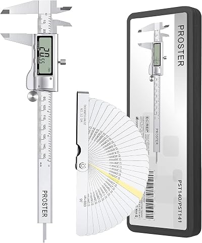 Proster 150mm Digital Vernier Caliper Kit with Feeler Gauge and Case