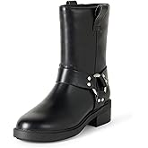 The Drop Women's Lilith Short Moto Boot with Buckles