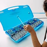 A-Star 25 Note Glockenspiel Xylophone with Blue Case and Two Beaters view 6