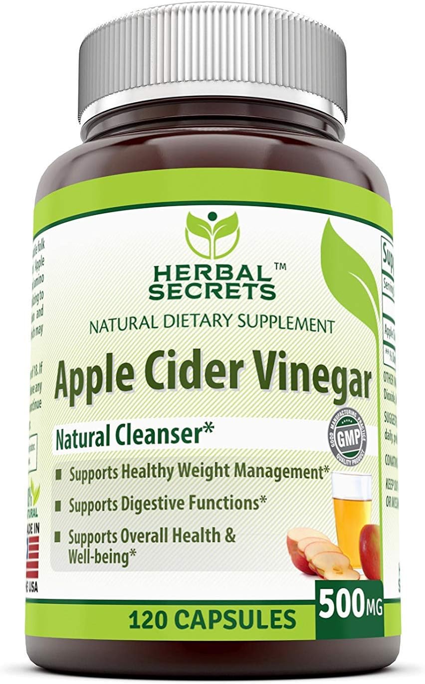 Herbal Secrets Apple Cider Vinegar 500 mg 120 Capsules