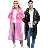 Borogo 2PCS Rain Ponchos for Adults Reusable Rain Coats for Adults Rain Jackets Raincoats for Men Women