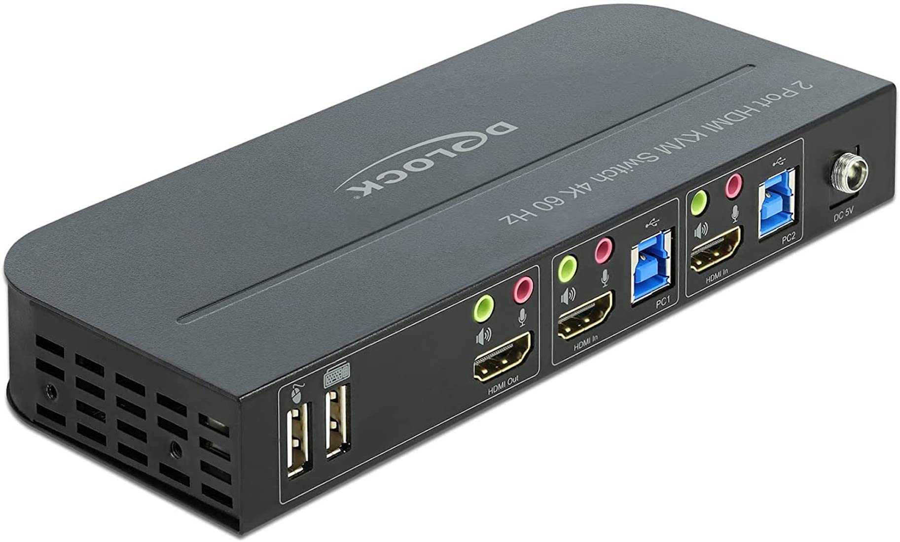 Delock HDMI KVM Switch 4K 60Hz with USB 3.0 and Audio
