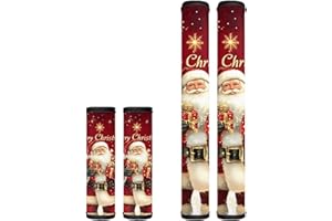 Mintulipy Xmas Refrigerator Door Handle Covers 4 PCS Christmas Santa Claus Protector Fridge Dishwasher Oven Keep Off Fingerprints Food Stain