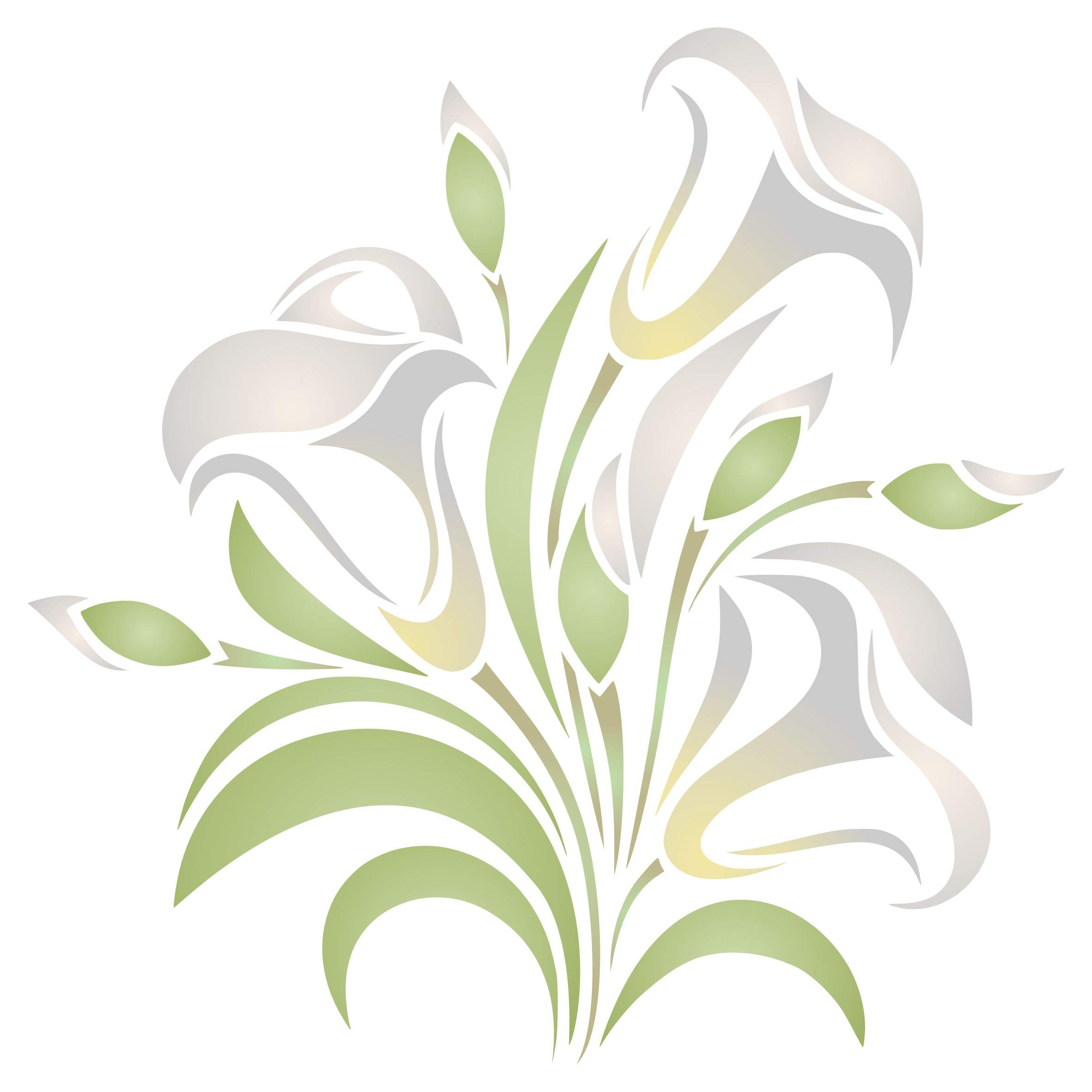 Calla Lily Stencil, 25.40 x 25.40 cm (L) - Flower Floral Arum Lilies Stencils
