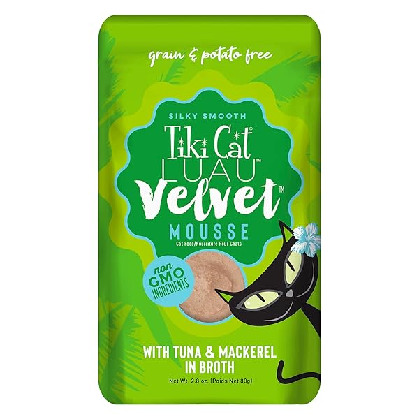 TIKI CAT LUAU VELVET MOUSSE, TUNA & MACKEREL...