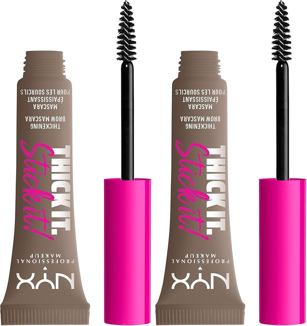 NYX Thick It. Stick It! Brow Mascara Taupe Pack of 2 - 16hr Wear Vegan