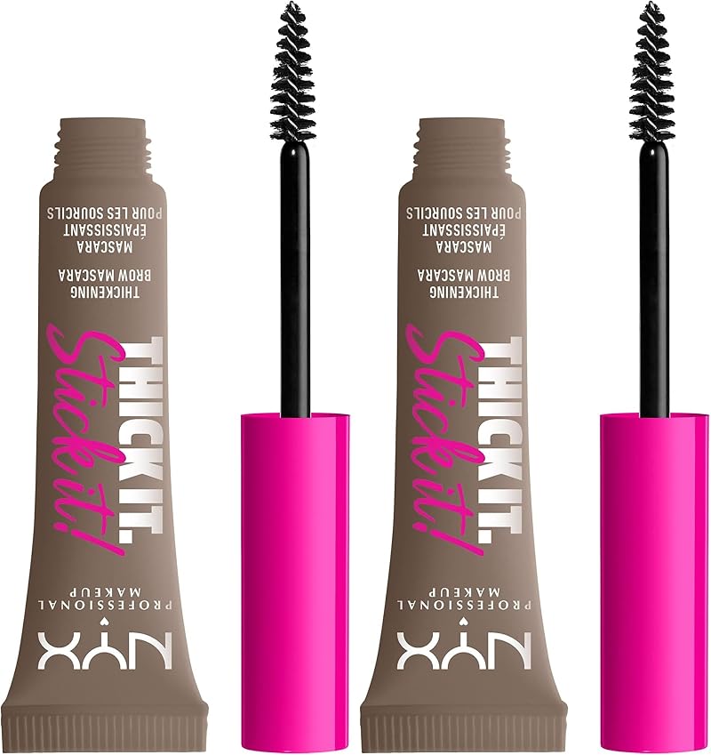 NYX Thick It. Stick It! Brow Mascara Taupe Pack of 2 - 16hr Wear Vegan