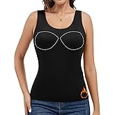 JOYSHAPER Womens Thermal Tank Tops Fleece Cami Underwear Tops Sleeveless Undershirt Warm Base Layer Vest