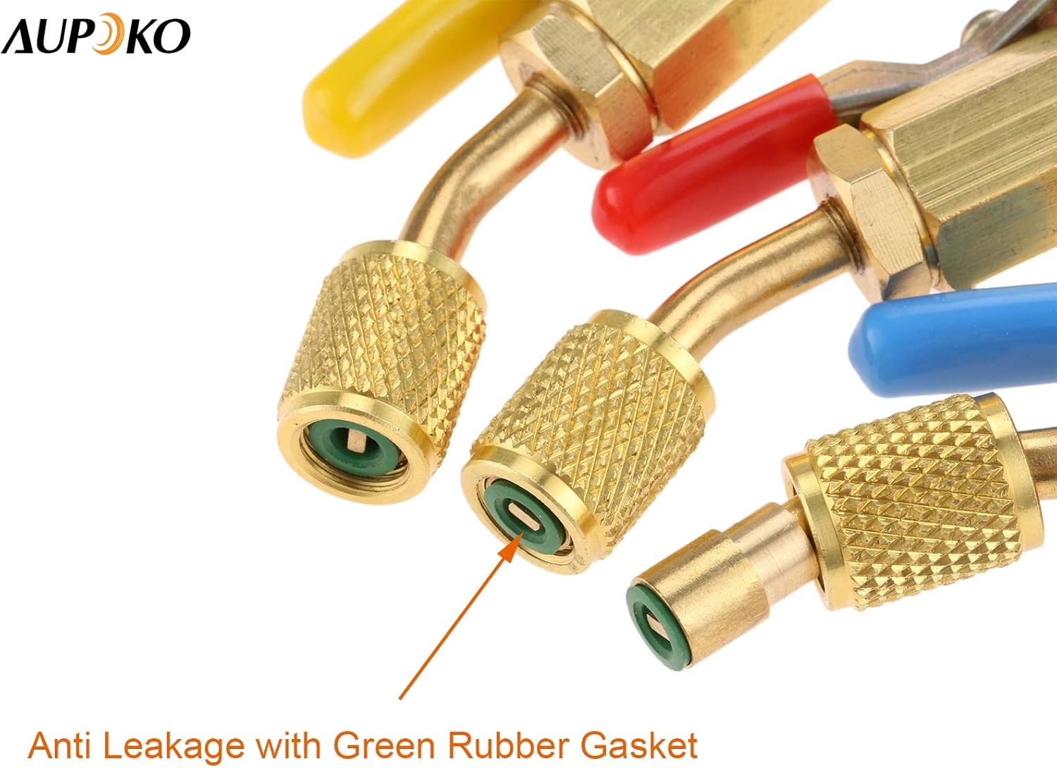 Aupoko Air Conditioning Refrigerant Angled Compact Ball Valve 1/4’’ SAE, R410A R134A R12 R22 AC HVAC and R12 R22 to R134A Shut Valve, Fits for HVAC R12 R22 R502 Charging Hoses AC Refrigerant Tools - 3: Automotive