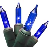 Brite Star 100 Count Professional Series Mini Lights, Green Wire, Blue