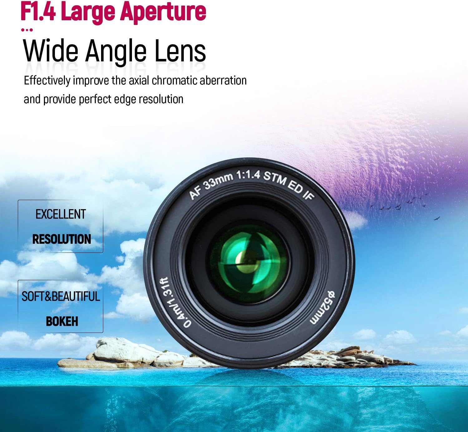 VILTROX AF 33mm f1.4 STM XF Lens Fixed Focus Lens Portrait Auto Focus Large Aperture For Fuji X mount Mirrorless Camera X-T3 X-H1 X20 X-T30 X-T20 X-T100 X-Pro2 - Image 5