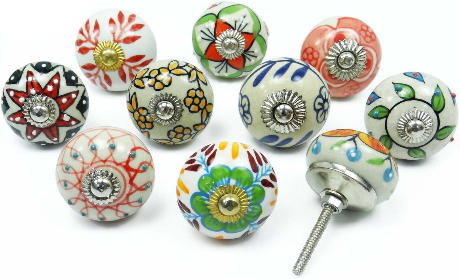 Indian Assorted Cabinet Knob Unique Ceramic Drawer Pull