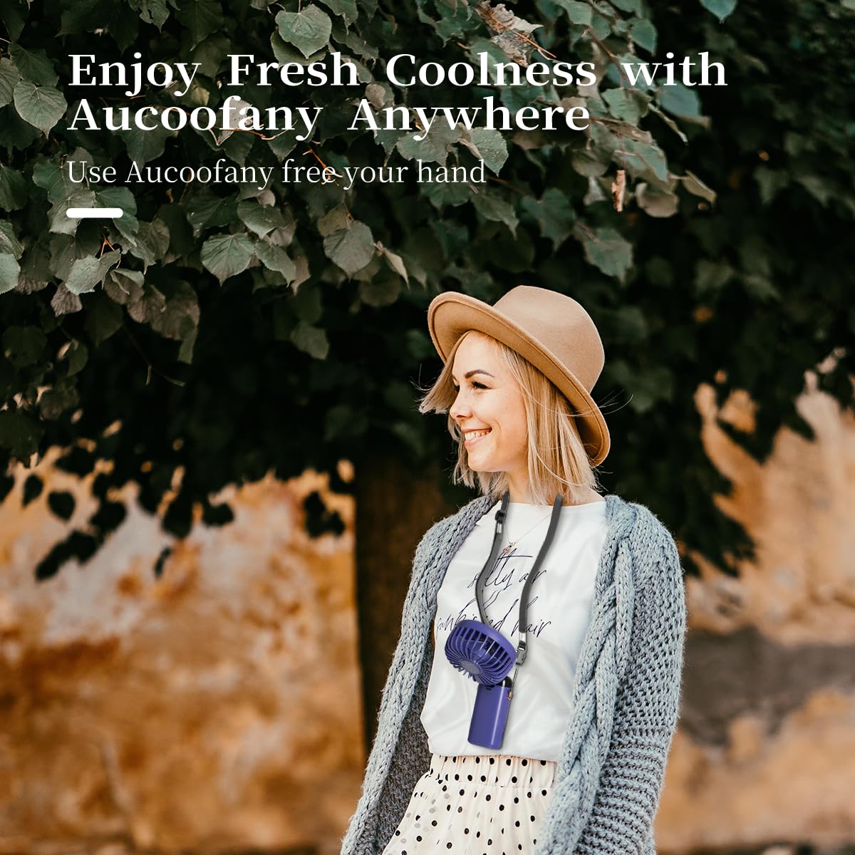 Portable Handheld Fan, 12 hours, Upgrade 3200mAh Portable Fan with LED Display, 90° Foldable, 5 Speed Wind,Hand Held/Neck/Desk 3 in 1 Personal Small Fans, Makeup Fans for Women (Purple)