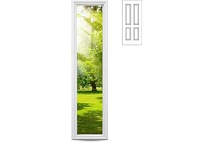Pushglossy 8" x 36" Entry Door Insert Replacement with 1 Lite Clear Low-e Glass 10" x 38" Frame Kit(Internal Low-e Glass)