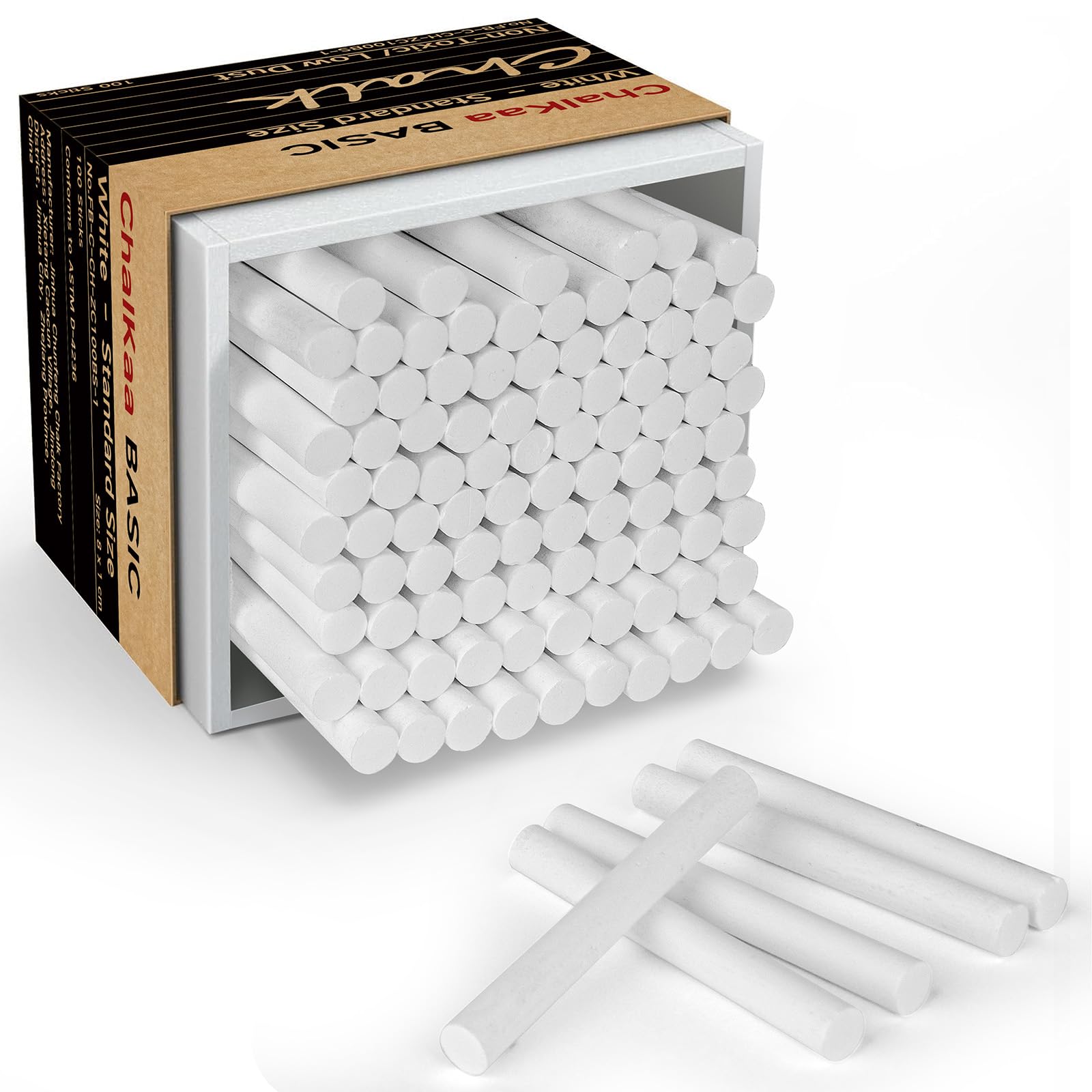 Photo 1 of Dustless White Chalk 100PCS, Non-Toxic Classroom Chalks for Teachers & Students, School Chalkboard Supplies