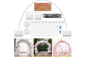 RUBFAC Balloon Arch Kit, 10ft Wide Adjustable Balloon Arch Stand with Water Fillable Base, 60pcs Balloon Clip, Balloon Strip, Tie Tool, for Wedding Birthday Party Supplies Halloween Decoration