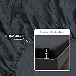 GHUIPRO 100% Linen Sheets Twin Size, Natural French