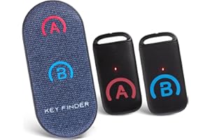 Basic Key Finder with Thinner Receivers & Advanced Fabric Remote, Simjar 80dB+ RF Item Locator with 131ft Working Range in Open Space, for Keys Wallet Bag Luggage