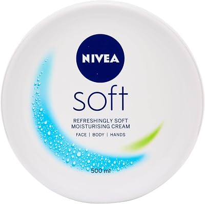 Creme macio (1 x 500 ml), multiusos, com óleo de jojoba e vitamina E, hidratante intensivo para cuidados de pele para o rosto, corpo e mãos, sem parabenos