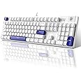MageGee Mechanical Gaming Keyboard LED Blue Backlit and Wired USB 104 Keys Keyboard with Blue Whale Switches, for Windows PC Laptop Game(Klein Blue)…