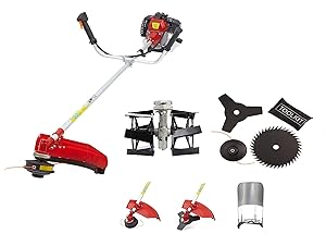 Boston Metal and Fiber Petrol Brush Cutter with Tiller and Paddy Attachments (Multicolour, Brush_Cutter_1)